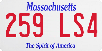 MA license plate 259LS4