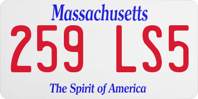 MA license plate 259LS5
