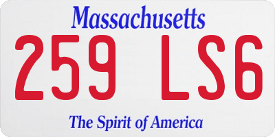 MA license plate 259LS6
