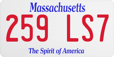 MA license plate 259LS7