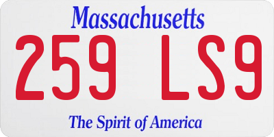 MA license plate 259LS9