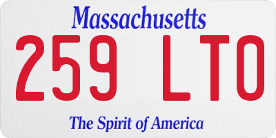 MA license plate 259LT0