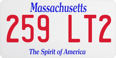 MA license plate 259LT2
