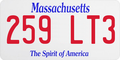 MA license plate 259LT3