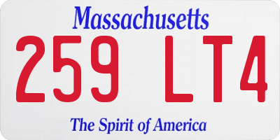 MA license plate 259LT4