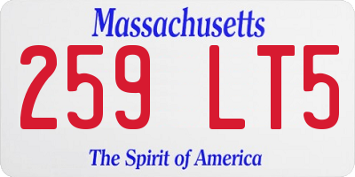 MA license plate 259LT5