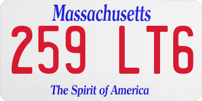 MA license plate 259LT6