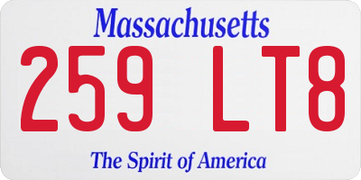 MA license plate 259LT8