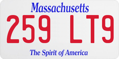 MA license plate 259LT9