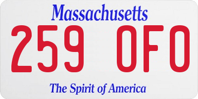 MA license plate 259OF0