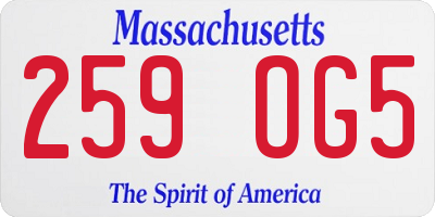 MA license plate 259OG5