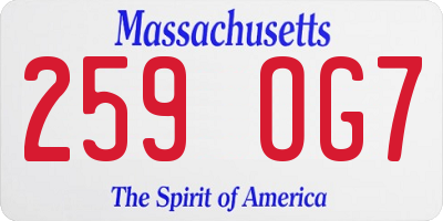 MA license plate 259OG7