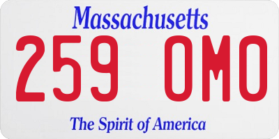 MA license plate 259OM0