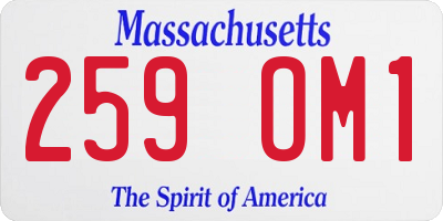 MA license plate 259OM1
