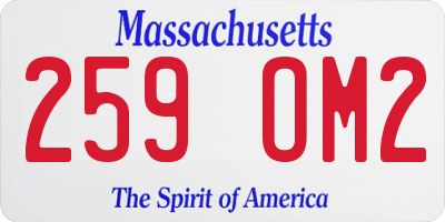MA license plate 259OM2