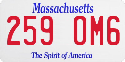 MA license plate 259OM6