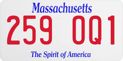 MA license plate 259OQ1