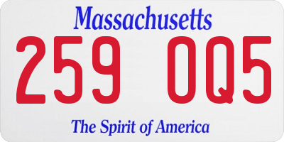 MA license plate 259OQ5