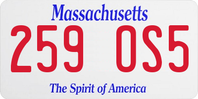 MA license plate 259OS5