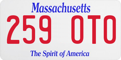 MA license plate 259OT0