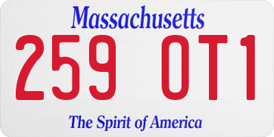 MA license plate 259OT1