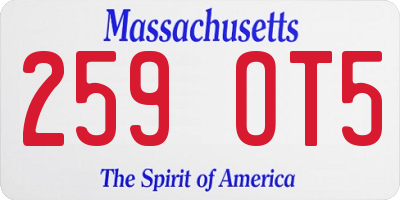 MA license plate 259OT5