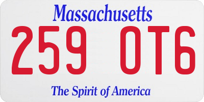 MA license plate 259OT6