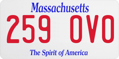 MA license plate 259OV0