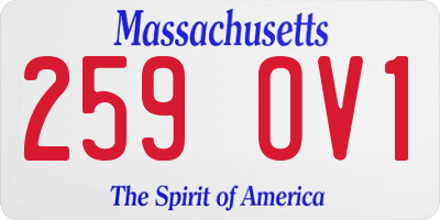 MA license plate 259OV1