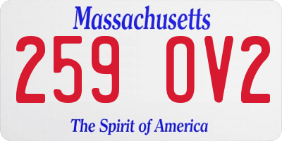 MA license plate 259OV2