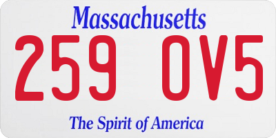 MA license plate 259OV5