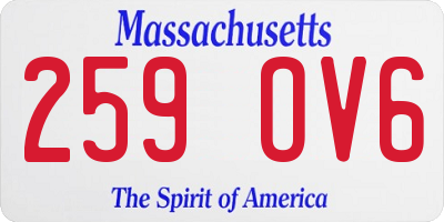 MA license plate 259OV6