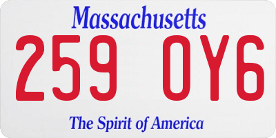 MA license plate 259OY6