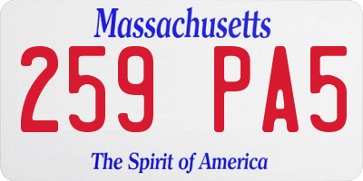 MA license plate 259PA5