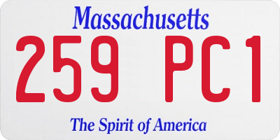 MA license plate 259PC1