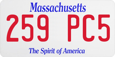 MA license plate 259PC5