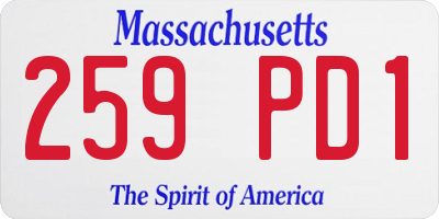 MA license plate 259PD1