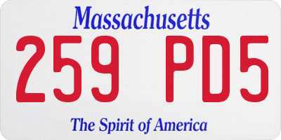 MA license plate 259PD5