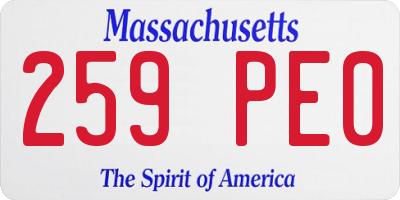 MA license plate 259PE0