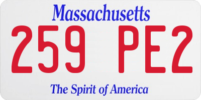 MA license plate 259PE2