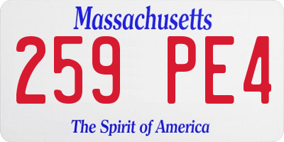 MA license plate 259PE4