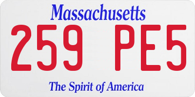 MA license plate 259PE5