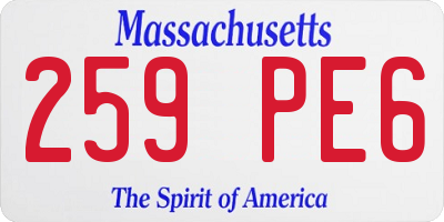 MA license plate 259PE6
