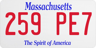 MA license plate 259PE7