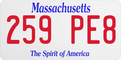 MA license plate 259PE8