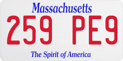 MA license plate 259PE9