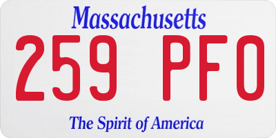 MA license plate 259PF0