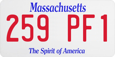 MA license plate 259PF1