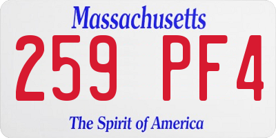 MA license plate 259PF4