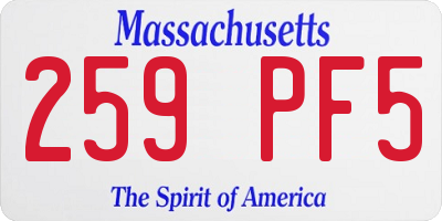 MA license plate 259PF5